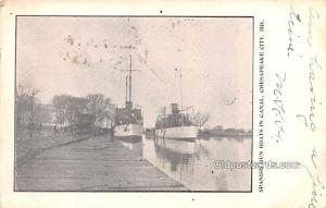 Spanish Gun Boats in Canal, Chesapeake City, MD USA Military Battleship 1906 