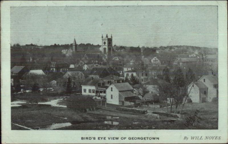 Georgetown Birdseye View - MA? C1910 Postcard