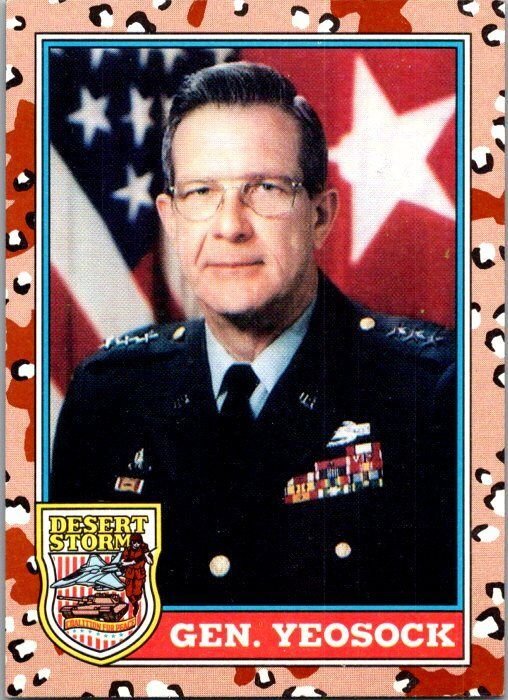 Military 1991 Topps Desert Storm Card General Yeosock sk21375