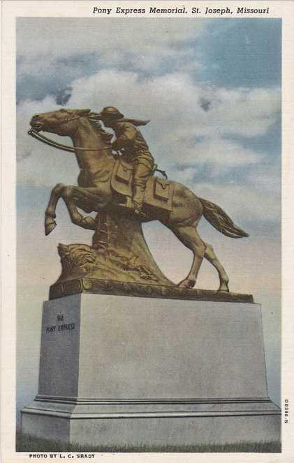 Pony Express Memorial Monument - St Joseph MO, Missouri - Linen