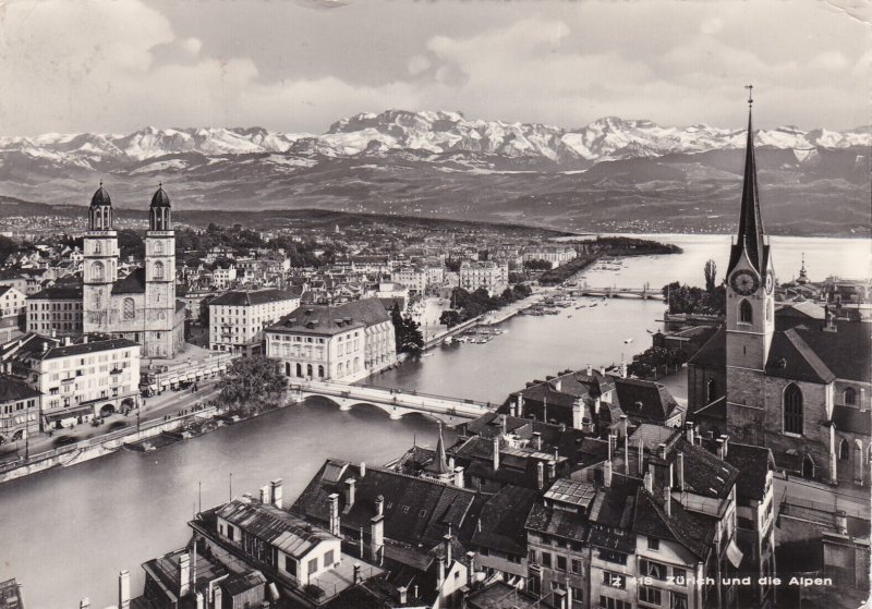 Switzerland Zurich und die Alpen 1960 Real Photo