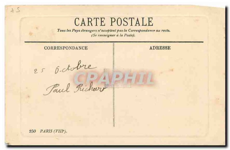 Old Postcard Paris Parc Monceau