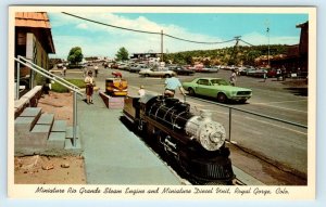 ROYAL GORGE, CO ~ Street Scene Steam RAILROAD ENGINE c1960s MUSTANG Postcard