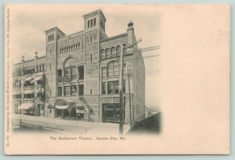 Kansas City MO Managers Office in 5¢ & 10¢ Auditorium Theatre 1906~Razed 1960 