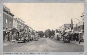 Walkerton Indiana Roosevelt Road Drug Store Pictured Vintage Postcard U2660