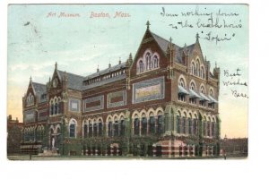 Art Museum, Boston Massachusetts, Used 1906 Flag Cancel, Glitter