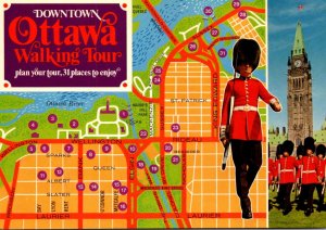 Canada Ontario Ottawa Downtown Walking Tour Map