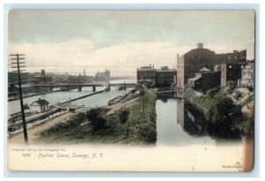 c1905s Harbor Scene, Oswego New York NY Antique Unposted Postcard