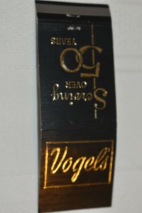 Vogel's Whiting Indiana Black 30 Strike Matchbook Cover