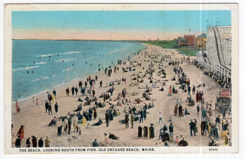 Old Orchard Beach, Maine, The Beach, Looking South From Pier