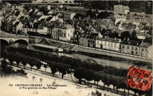 CPA CHATEAU-THIERRY Les Promenades et Vue générale du Bas-Village (665574)