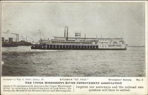 Upper Mississippi River Improvement Assoc Steamboat Series STEAMER ST. PAUL PC