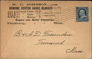 Fitchburg MA WC Johnson Scotch Gauge Glasses Engine Boiler Trimmings POSTAL