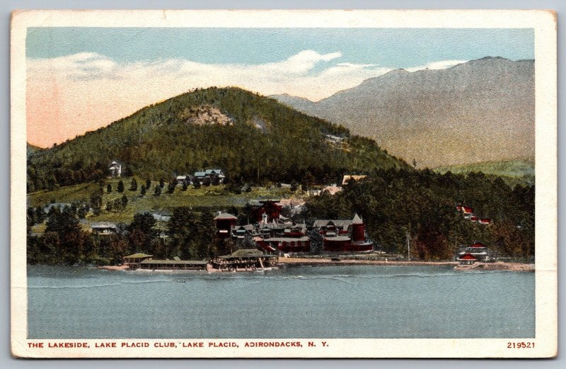 The Lakeside & Lake Placid Club Adirondacks Mountains New York NY Postcard