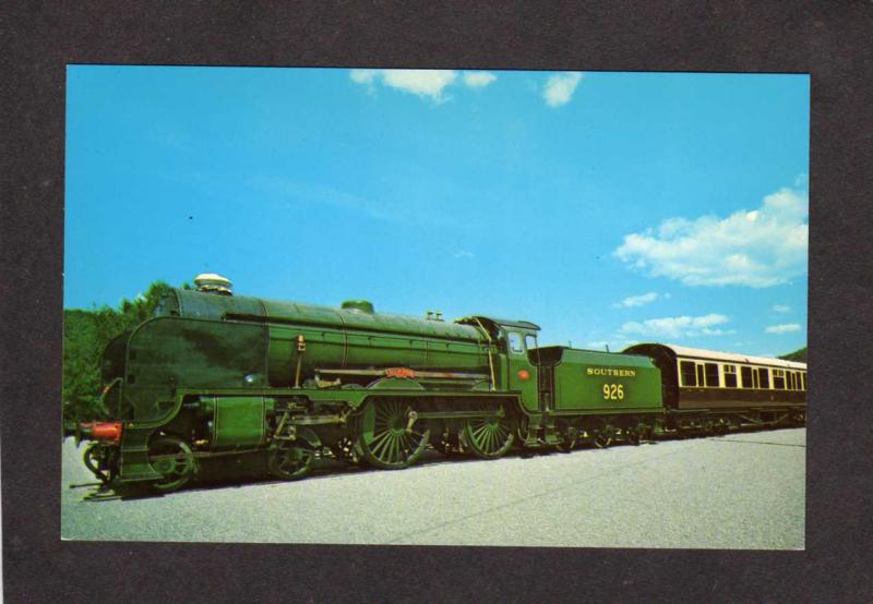 VT British Southern Steam Train Railroad Engine Bellows Falls Vermont Postcard