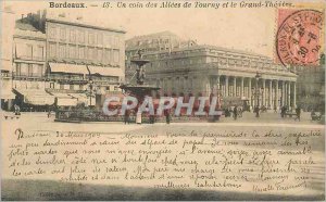 Postcard Old Bordeaux a corner Allees de Tourny and the Grand Theater Tram Re...