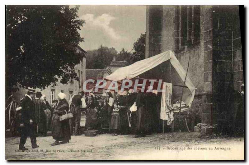 Old Postcard brocantage hair Auvergne Folklore Hairdresser TOP