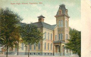 Postcard C-1910 Wisconsin Appleton Ryan High School Leighton #7158 22-12608