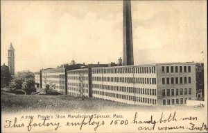 Spencer Massachusetts MA Prouty's Shoe Mfg Factory c1910 Vintage Postcard