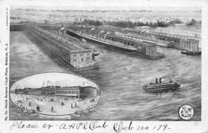 Hoboken New Jersey North German Lloyd Piers Harbor and Beach View PC AA110731
