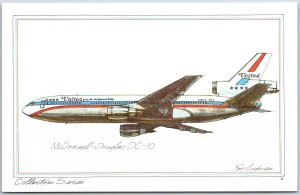 Airplane McDonnell Douglas DC-10 300-Passenger Gen Electric CF6 Engine Postcard