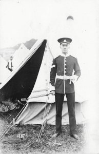 British Soldier With Tent H. P. Hansen Photographer, Real Photo Postcard