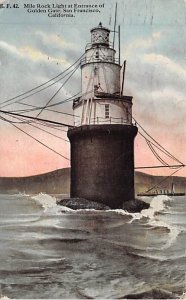 Mile Rock Light Golden Gate San Francisco CA USA Postcard