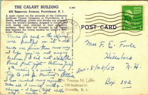 Calart's Rear Garden Providence RI Rhode Island Linen Postcard A4