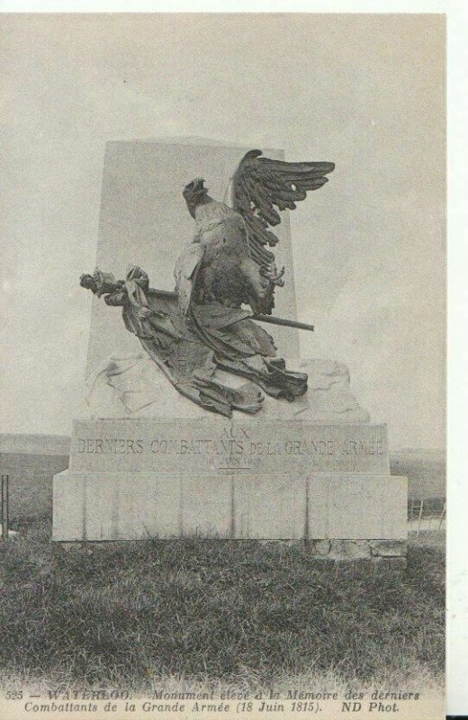 Belgium Postcard - Waterloo - Monument Eleve a La Memoire Des Derniers - TZ9449