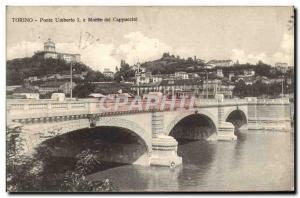 Old Postcard Torino Ponte Umberto I e Monte dei Cappuccini