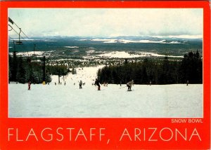 Flagstaff, AZ Arizona  SNOW BOWL SKI RESORT Skiers/Skiing 4X6 Sports Postcard