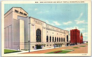 Postcard - New Auditorium And Wesley Temple - Minneapolis, Minnesota