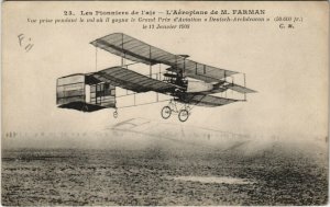 PC CPA AVIATION, L'AÉROPLANE DE M. FARMAN, Vintage Postcard (b24379)