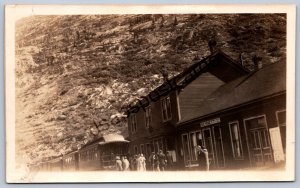 K49/ Bennett Alaska RPPC Postcard? c1920s Railroad Depot Train Card 490
