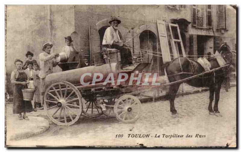 Old Postcard Toulon destroyer of streets TOP (before everything l & # 39egout...