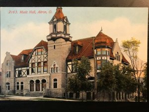 Vintage Postcard 1901-1907 Music Hall Akron Ohio (OH)