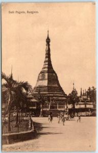 RANGOON, BURMA ~ MYANMAR  View of SULE PAGODA  ca 1910s  Postcard