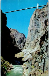 Bridges Postcard Suspension Bridge Over Royal Gorge Colorado Posted 1968