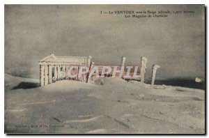 Old Postcard Mont Ventoux in the snow (altitude 1910 m) The Coal Stores