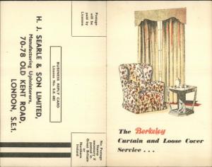 Berkeley Curtain Cover Apholstery Co HJ Searle & Son London Fold-Open Postcard