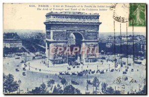 Old Postcard Paris L & # 39Arc De Triomphe And The Tomb Of Unknown Soldier