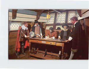 Postcard Great Cabin of Mayflower II, Plimoth Plantation, Plymouth, MA