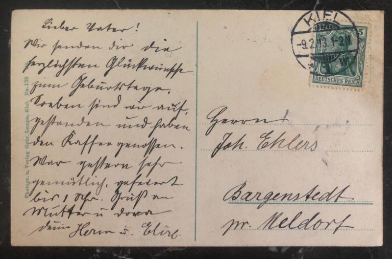 1913 Kiel WW 1 Imperial German Navy U Boat 7 Submarine RPPC Postcard Cover
