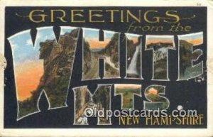 White Mountains, New Hampshire, USA Large Letter Town Unused wear left corner...