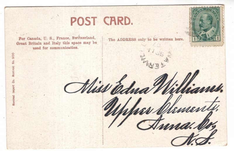 Sebastopol Monument Halifax Nova Scotia Used 1907 Split Ring Cancel