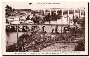 Old Postcard L & # 39Isle Jordan La Vallee De La Vienne Bridge Saint Sylvain ...