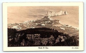 RPPC PERCE, Quebec Canada ~1937 ~ BIRDSEYE VIEW of TOWN  Postcard