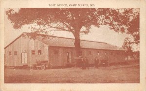 POST OFFICE CAMP MEADE MARYLAND MILITARY POSTCARD (c. 1915)