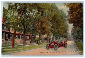 1915 Scene Huron Street Classic Car Exterior Ann Arbor Michigan Vintage Postcard