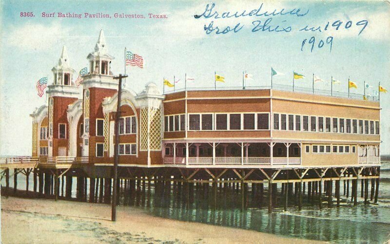 C-1910 Surf Bathing Pavilion Galveston Texas #8365 Postcard 10688